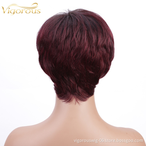 China With Bangs Short Straight Wigs Black Women Bob Cheap Private Label 10A Brazilian 100% Raw Real Extension Human Hair Wigs